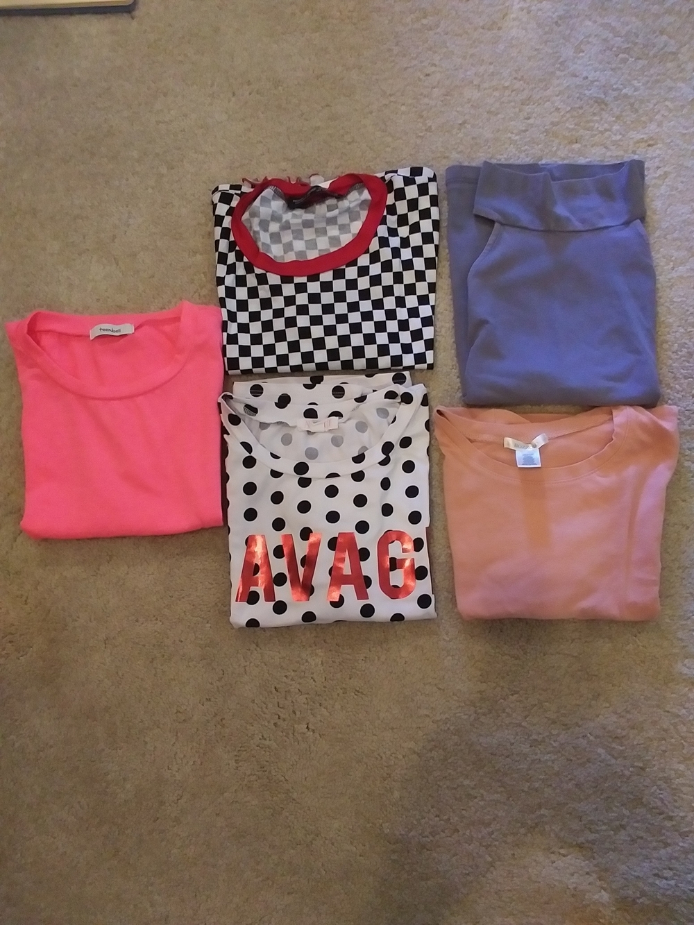 Women's Tops Set Of 5 Size Medium